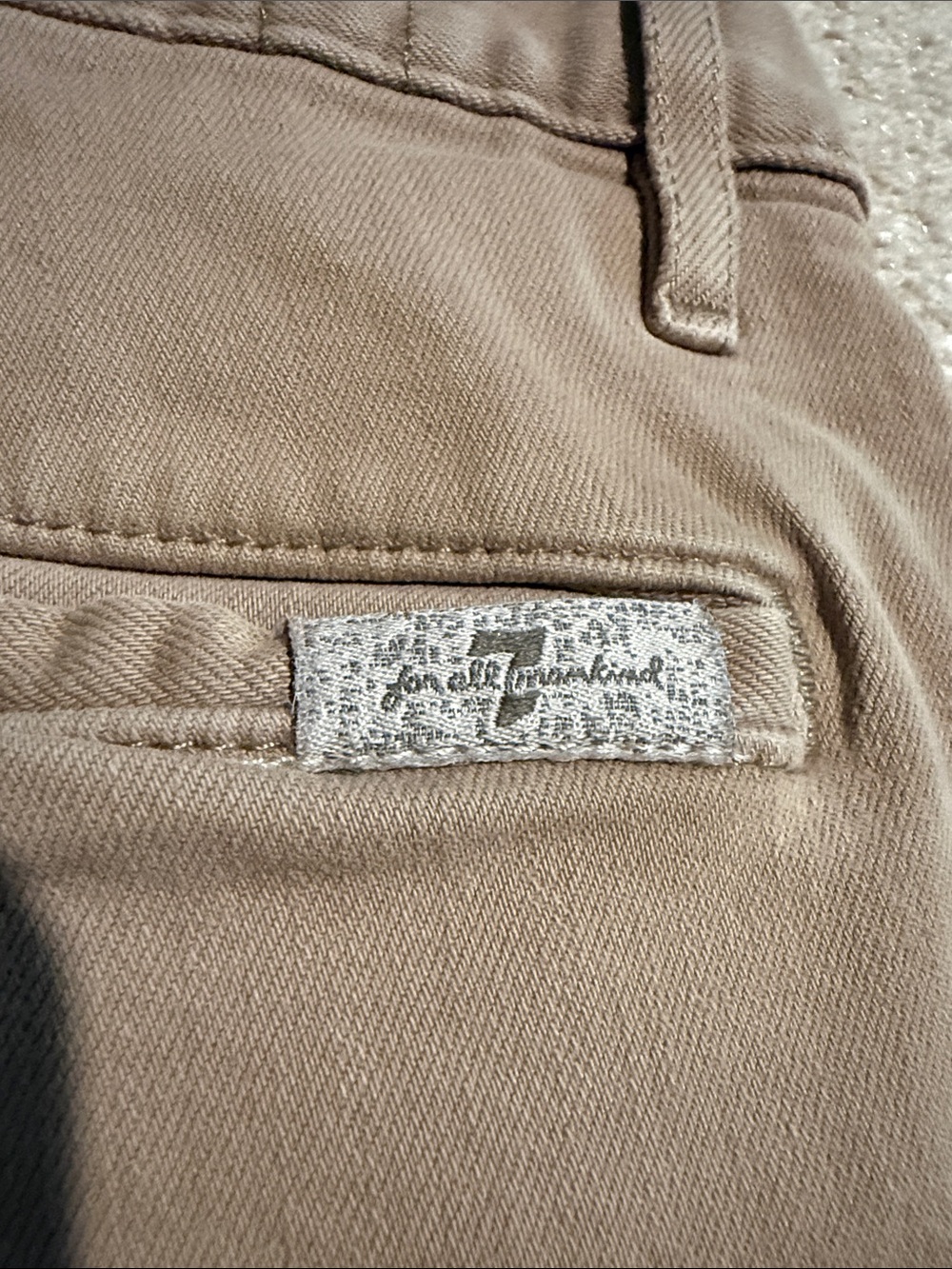 7 For All Mankind Tan Flat Front Chino Shorts - Picture 6 of 8